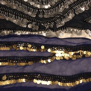 Bellydance hip scarf lot of 2